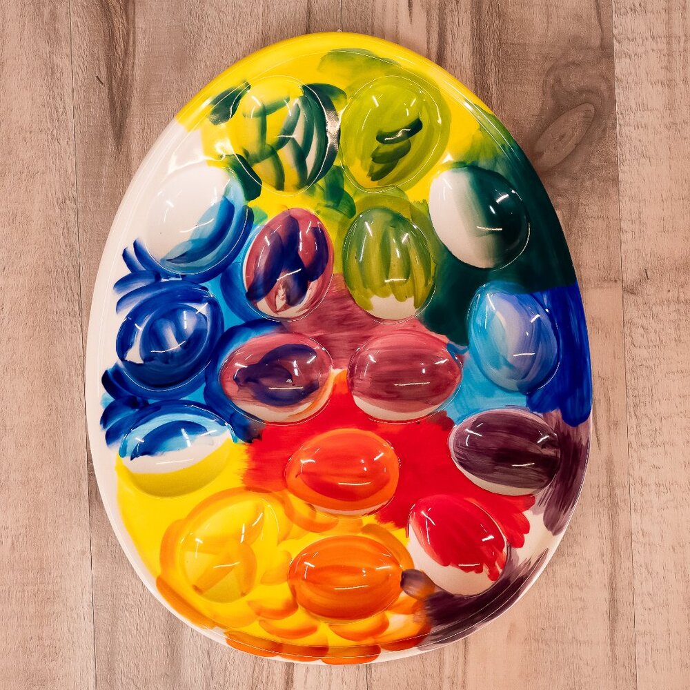 Anthropologie Rainbow Deviled Egg Platter